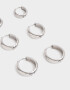 Aros Argollas Set Premium Silver Aros Argollas Set De Acero Quirúrgico - Plateado