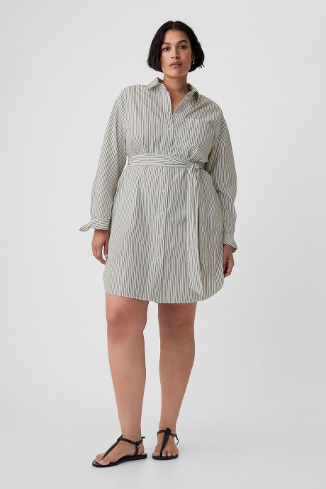 Vestido Camisero A Rayas Mujer Black Stripe