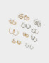 Aros Argollas Set Metal Aros Argollas Sets - Combinacion Bicolor