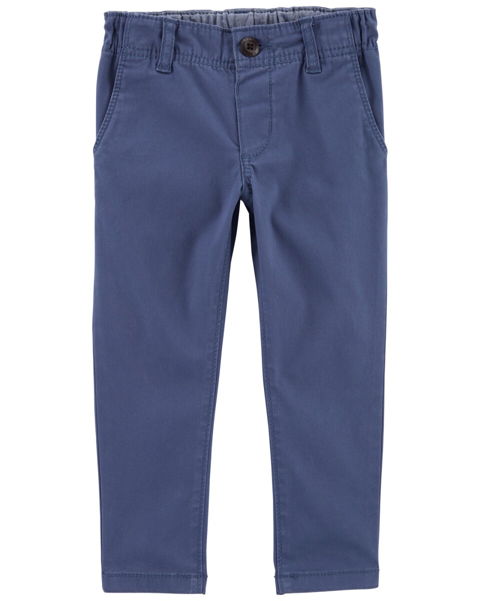 Pantalón de algodón, ajustado, azul 