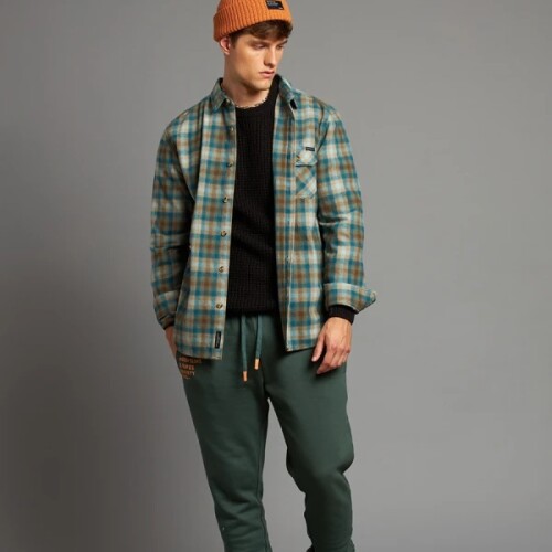 Camisa Hombre A/Cuadros Rusty Petroleo