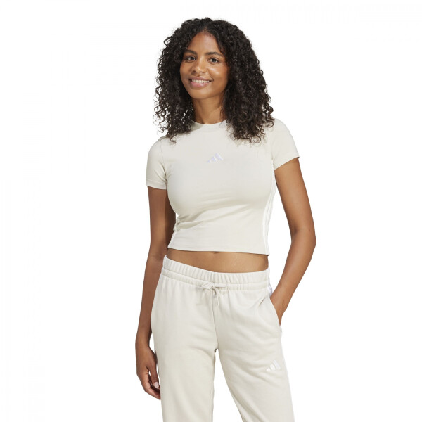 Remera Sportstyle Adidas W 3S SJ BABY T de Mujer - JE1247 Beige-blanco