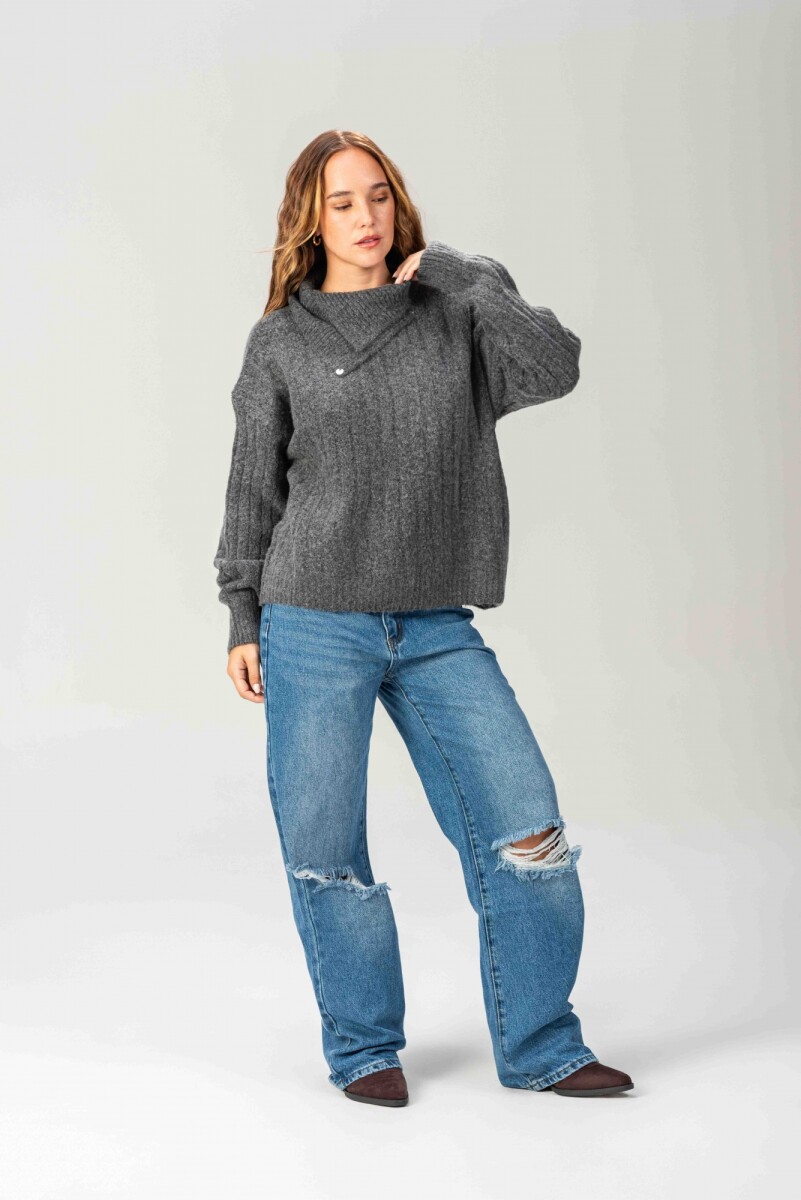 Sweater Detalle - Gris Oscuro 