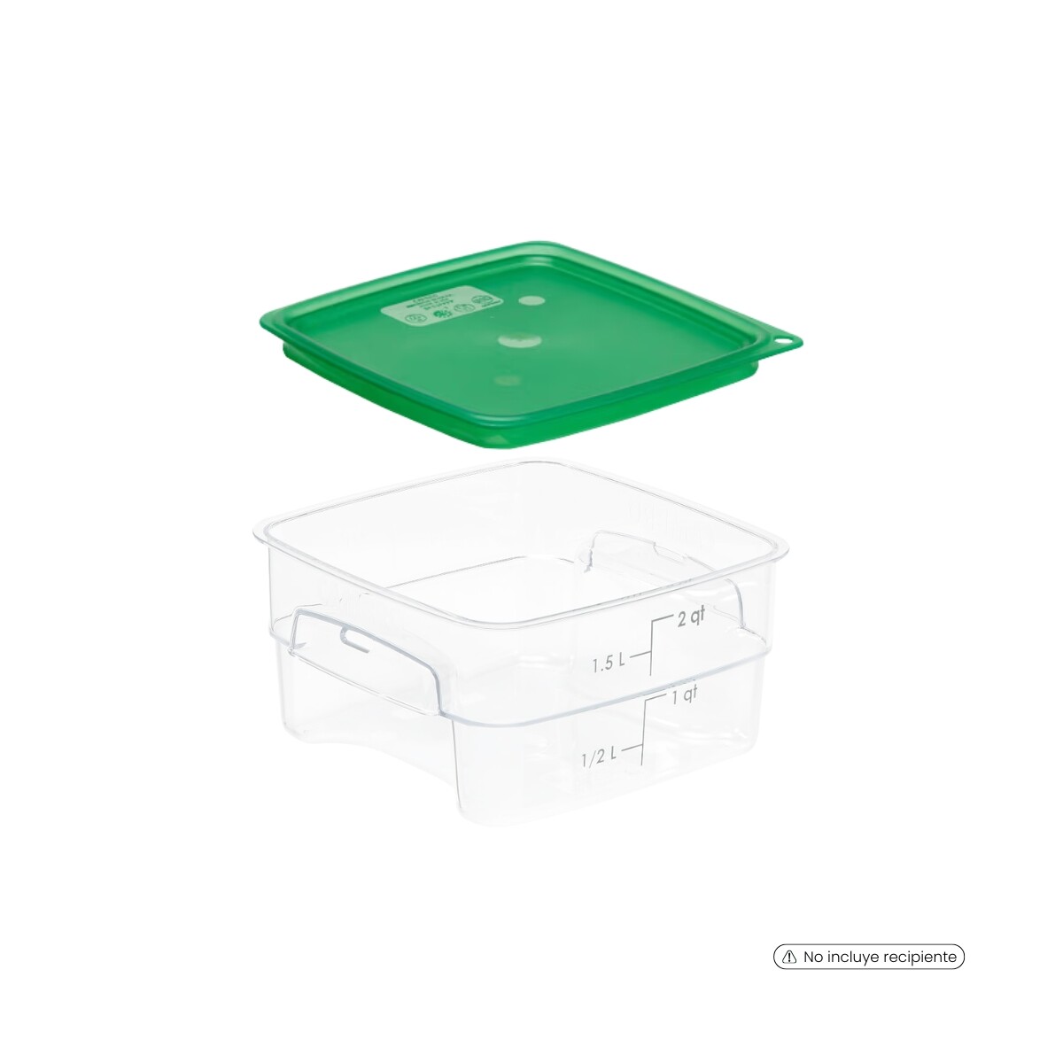 Tapa para Recipiente Cuadrado Verde 1.9 y 3.8 Litros FreshPro 