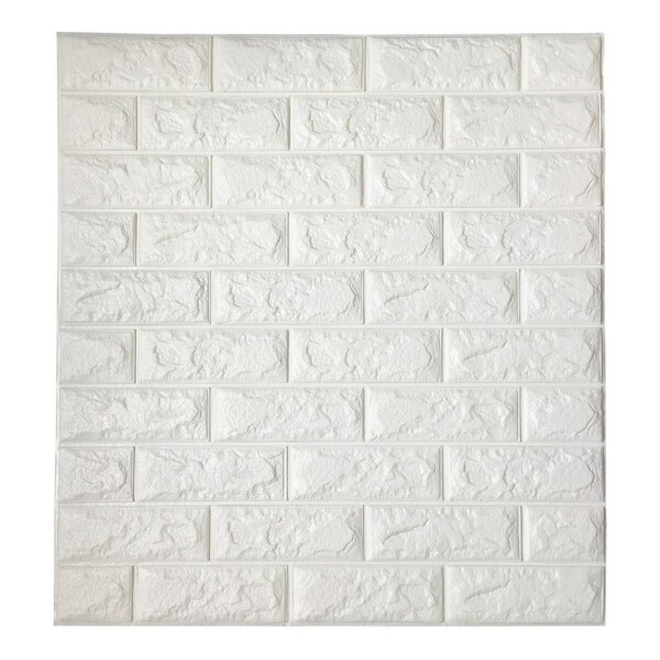 Revestimiento Pared Adhesivo Facil Colocacion Piedra X90 Un Color Variante Blanco