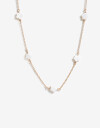Collares Largos Canutillos Collar Con Charm Floral - Dorado