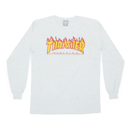 Remera Manga Larga Flame Logo Thrasher - Blanca Remera Manga Larga Flame Logo Thrasher - Blanca