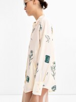 Camisa Estampada De Manga Larga multicolor