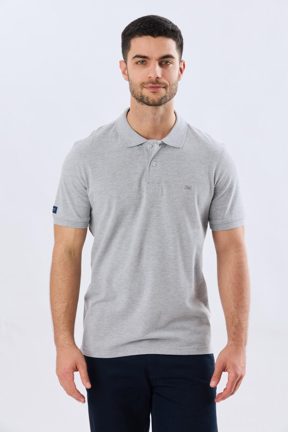 REMERA POLO LISA PIQUÉ Gris