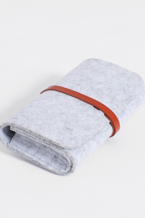 Estuche para lentes fieltro gris claro