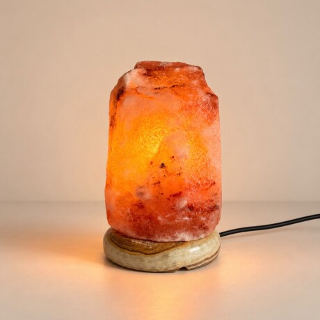 Lámpara de Sal Natural con Base de Piedra – Lámpara de Sal Natural con Base de Piedra –