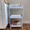 ZZ01 Carro Organizador Metálico 3 Estantes Y Ruedas 42x30x73cm - Blanco