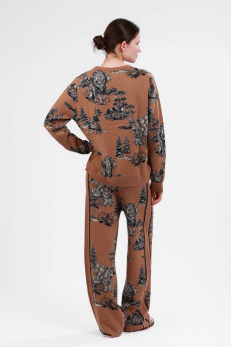 Pre Venta - Sweater Landscape Camel Tejido Pre Venta - Sweater Landscape Camel Tejido