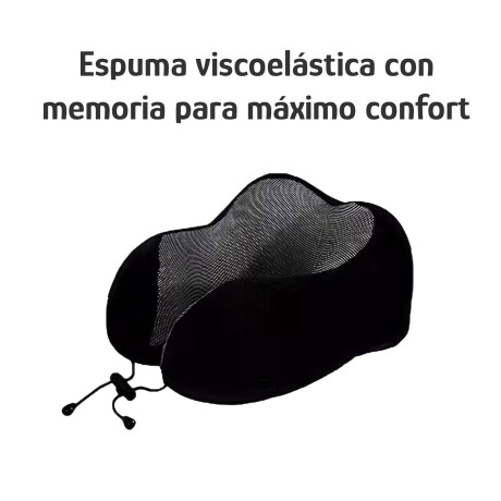Almohadón De Viaje Viscoelástico Cervical C/Memoria Afelpado Negro