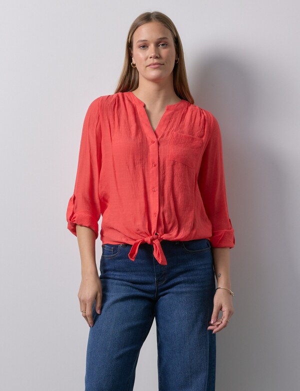 Blusa Nudo Botones ROJO
