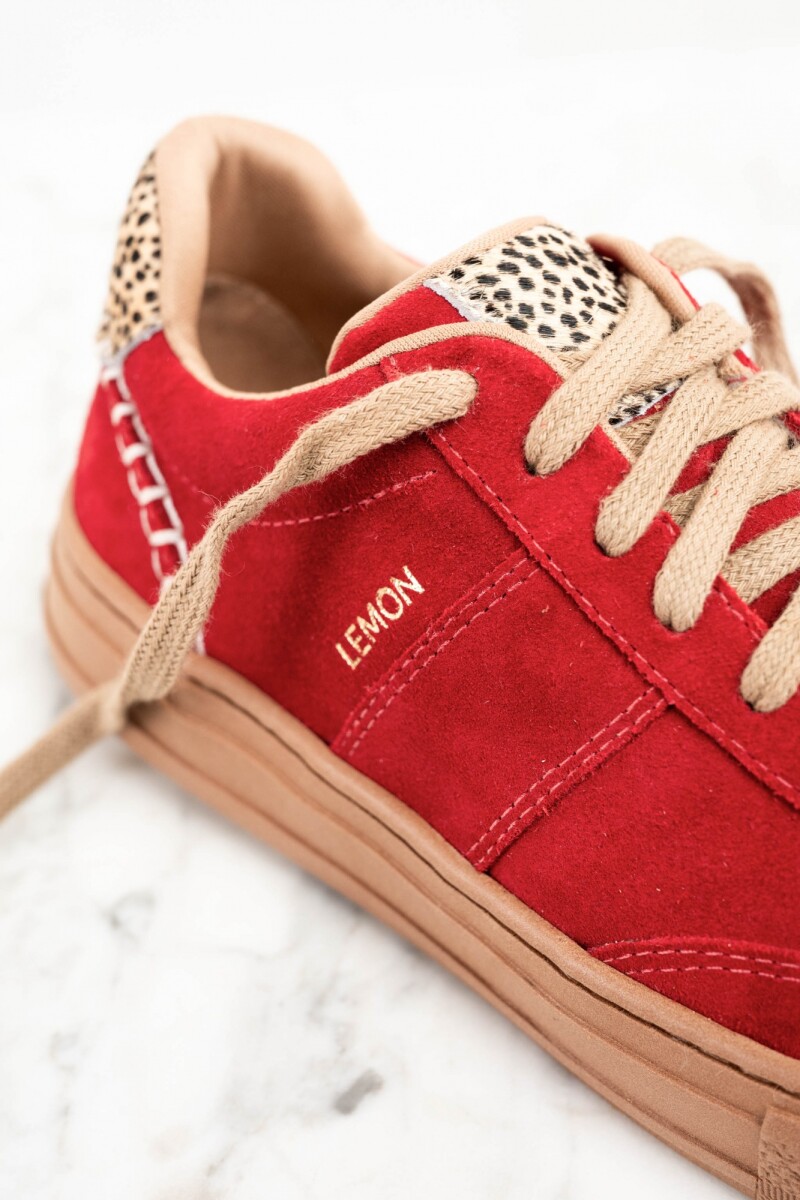 Zapatilla Gamuza Rojo