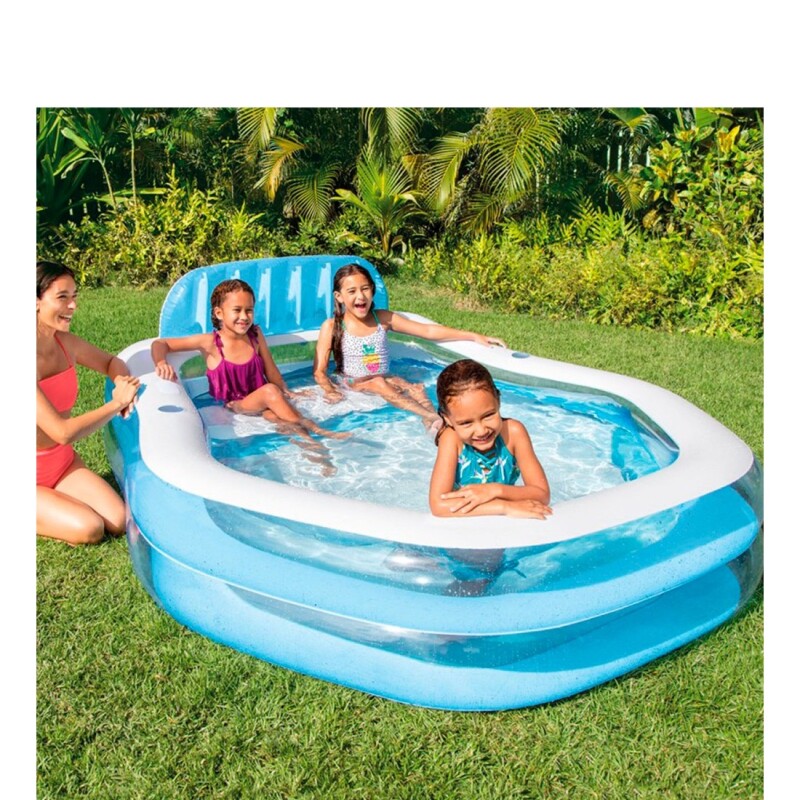 INTEX PISCINA FAMILIAR INFLABLE C/TOLDO & RESPALDO 550 LITROS Intex Piscina Familiar Inflable C/toldo & Respaldo 550 Litros