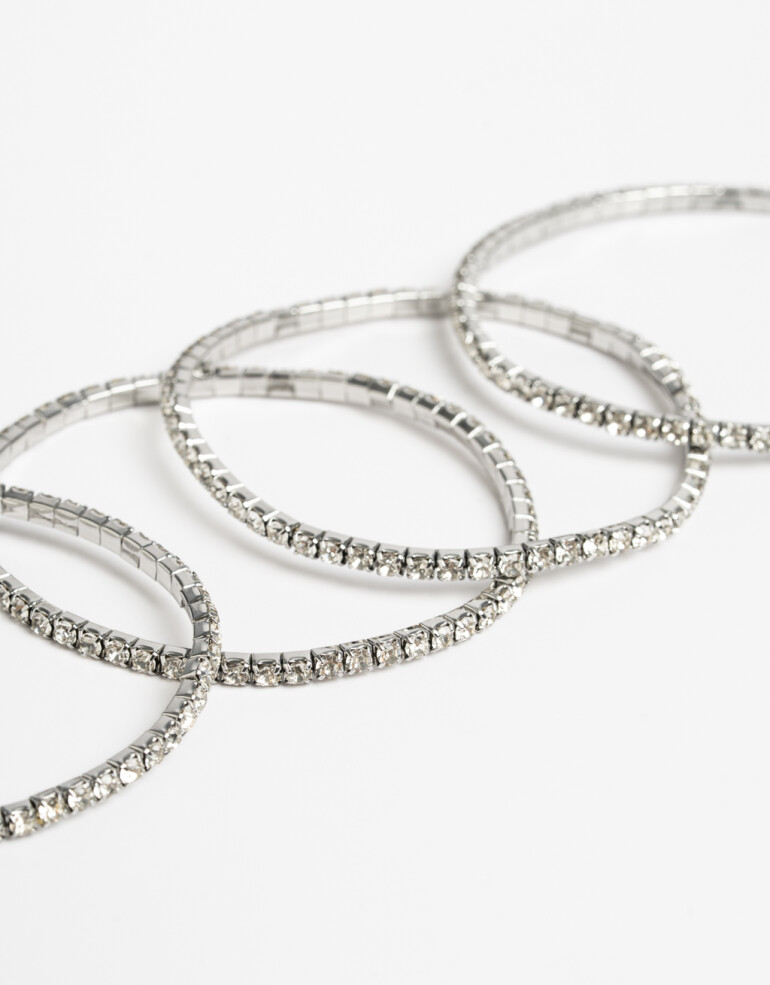 Pulseras Elásticas Sets Strass Set De Pulseras Elásticas Strass - Cristal