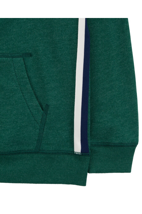Campera de algodón con felpa, con franjas laterales, verde Sin color