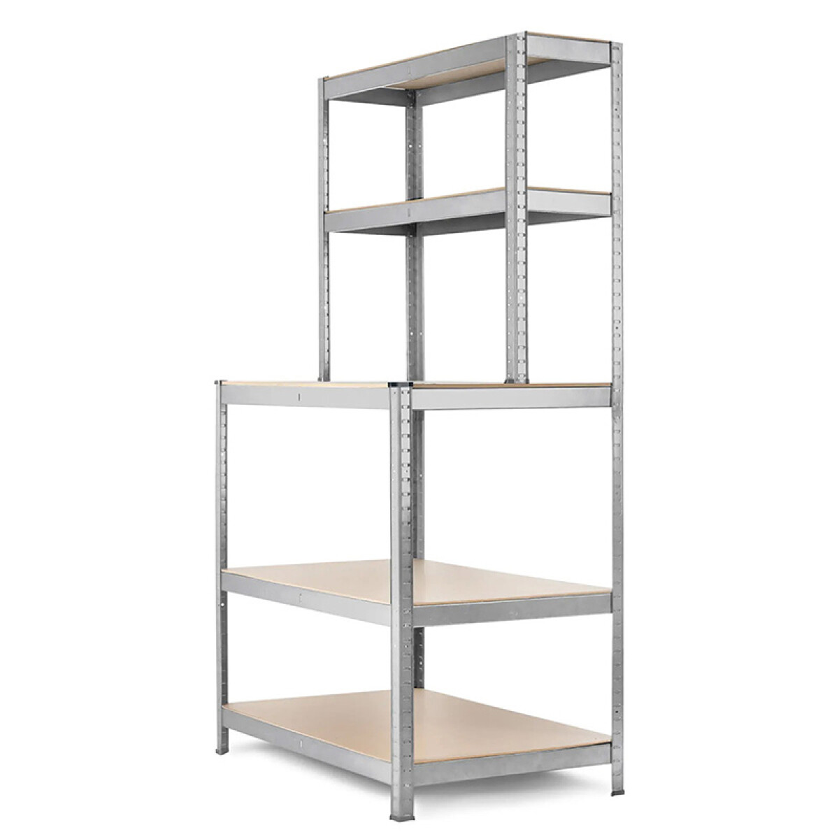 Estanteria Metalica con Mesa de Trabajo y Estantes De Mdf 180x100x60/30 cm 