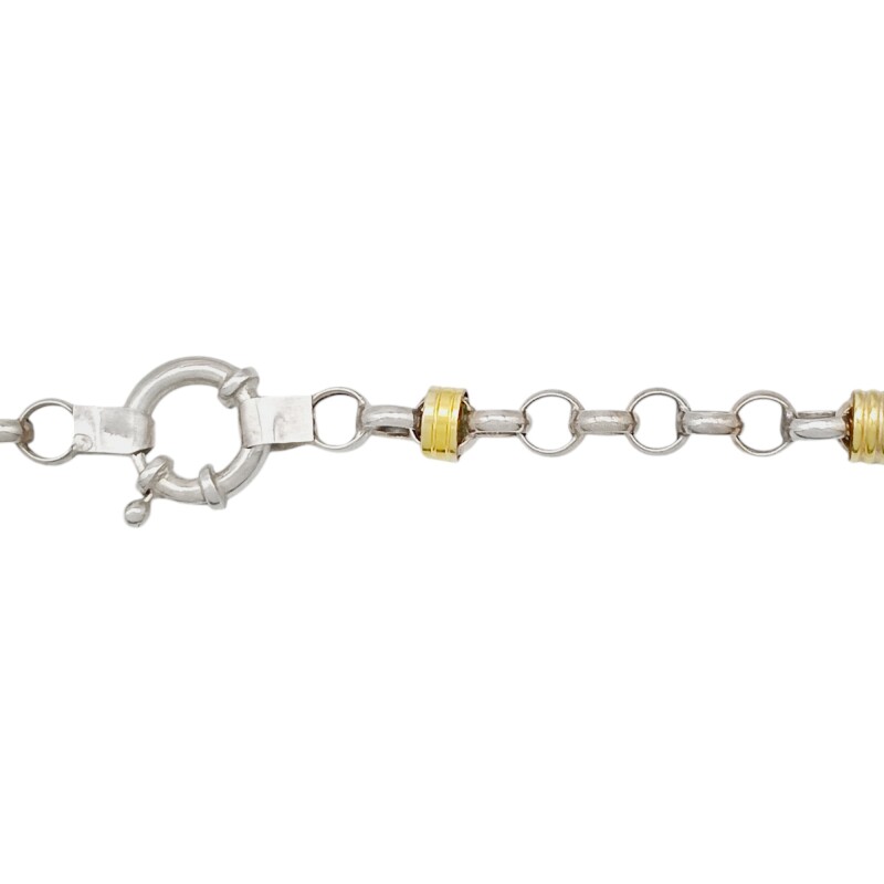 Cadena Rolo-Plata y Oro-Sin piedra-CD5043 sinpiedra