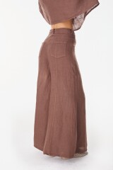 Pantalon Cuarzo Lino Chocolate