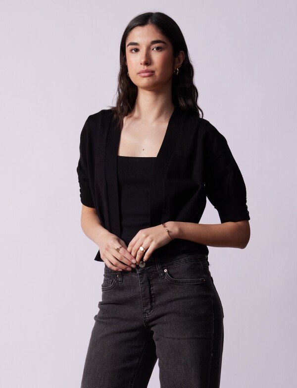 Cardigan Puño Botones NEGRO
