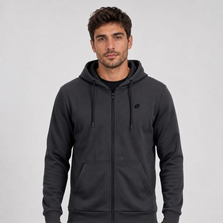 CAMPERA CON CAPUCHA HOMBRE LOTTO NEGRO