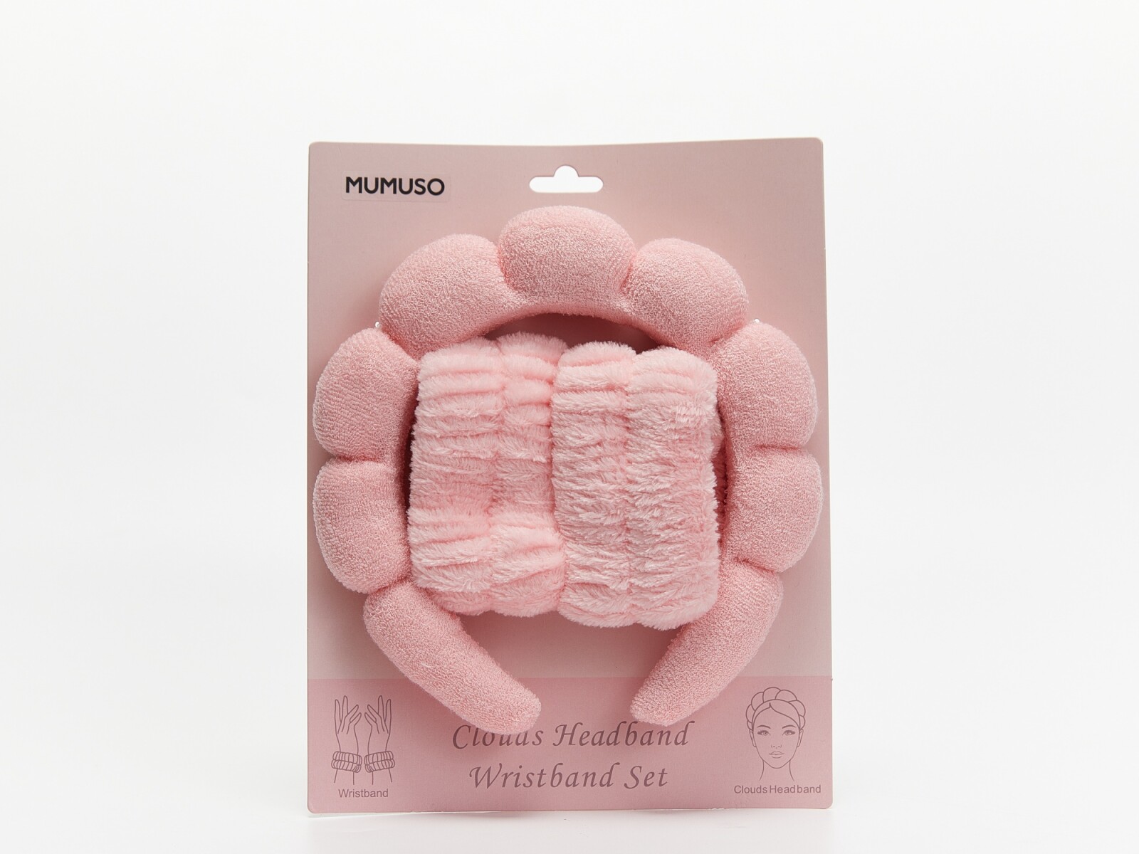 SET DE DIADEMA Y MUÑECA NUBES - ROSA 