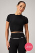 Polo Cotton Jersey Cropped Baby Tee Mujer Black