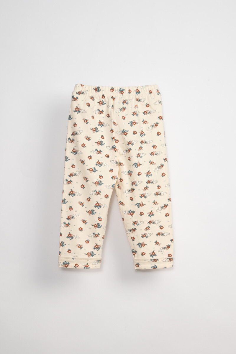Conjunto pijama Flores Crudo