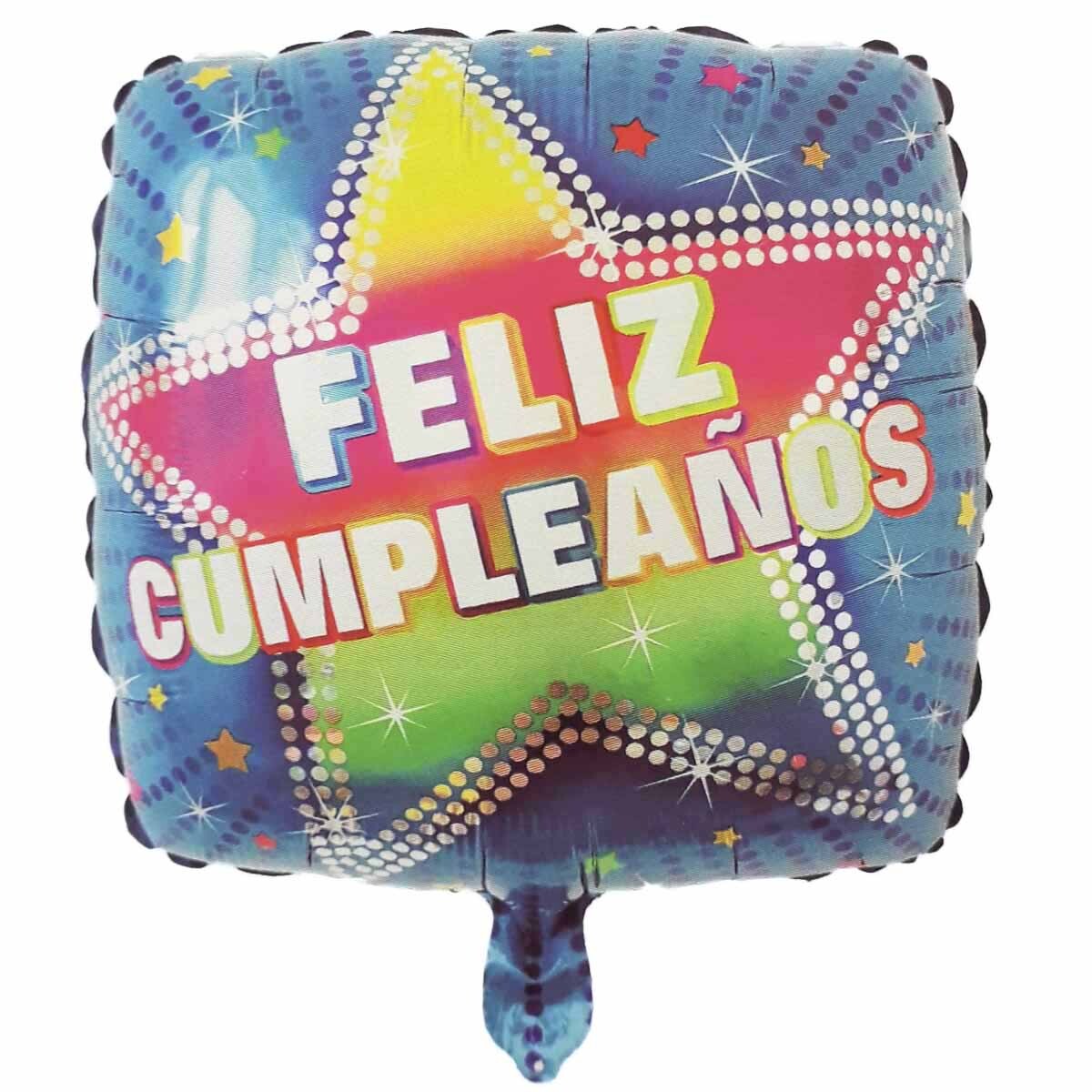 Globo metlizado helio- Feliz cumpleaños estrella colorida 