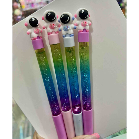 Lapicera Astronauta con Glitter x2 Lapicera Astronauta con Glitter x2