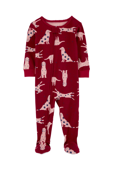 Pijama una pieza de algodón, con pie y diseño dálmata Sin color
