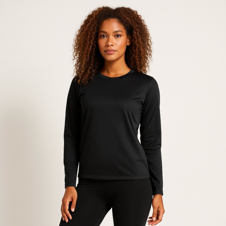 REMERA TERMICA AFELPADA PARA DAMA NEGRO