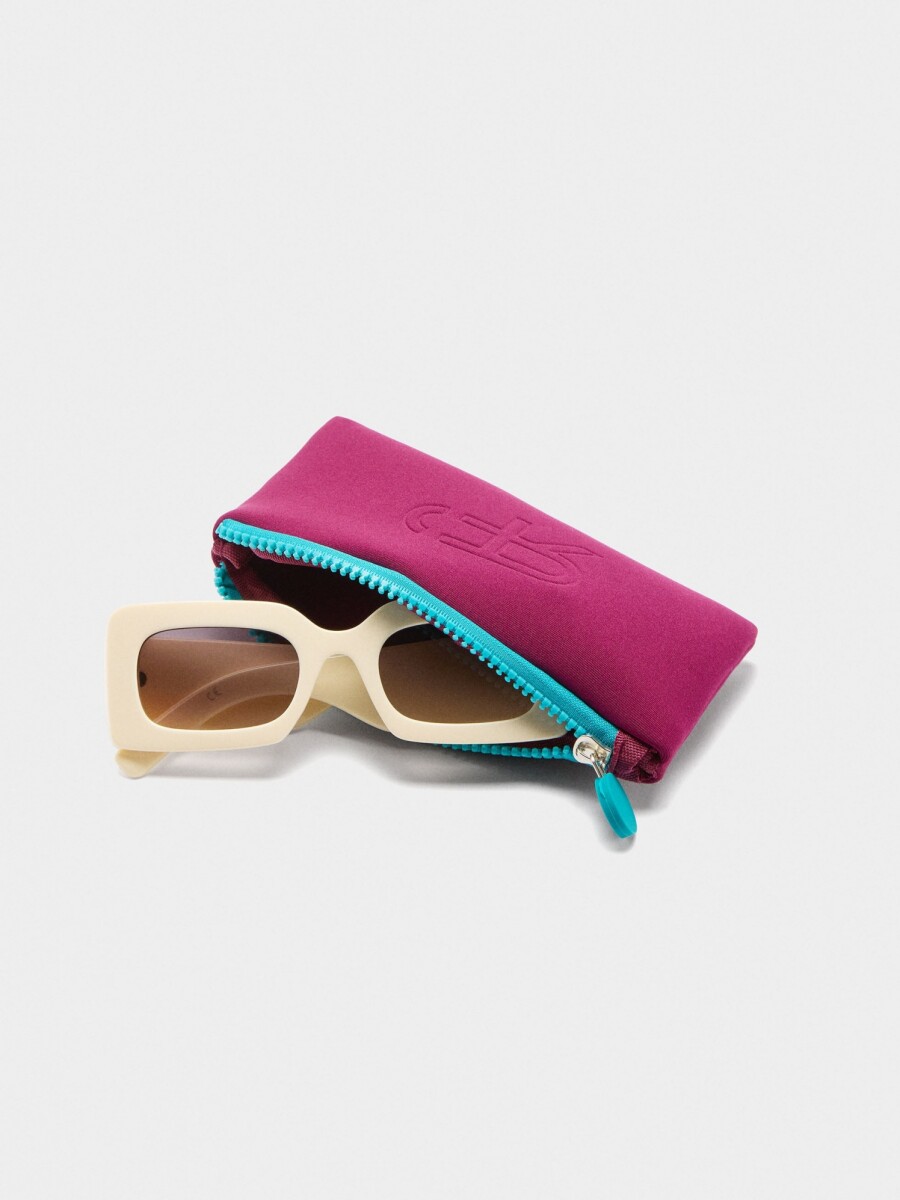 Gafas De Sol Rectangulares beige