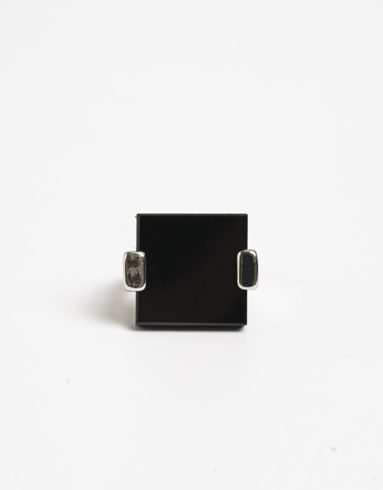 Anillos Medianos y Grandes Acrilico Anillo Símil Piedra - Plateado