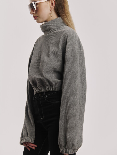 Sweater acanalado gris