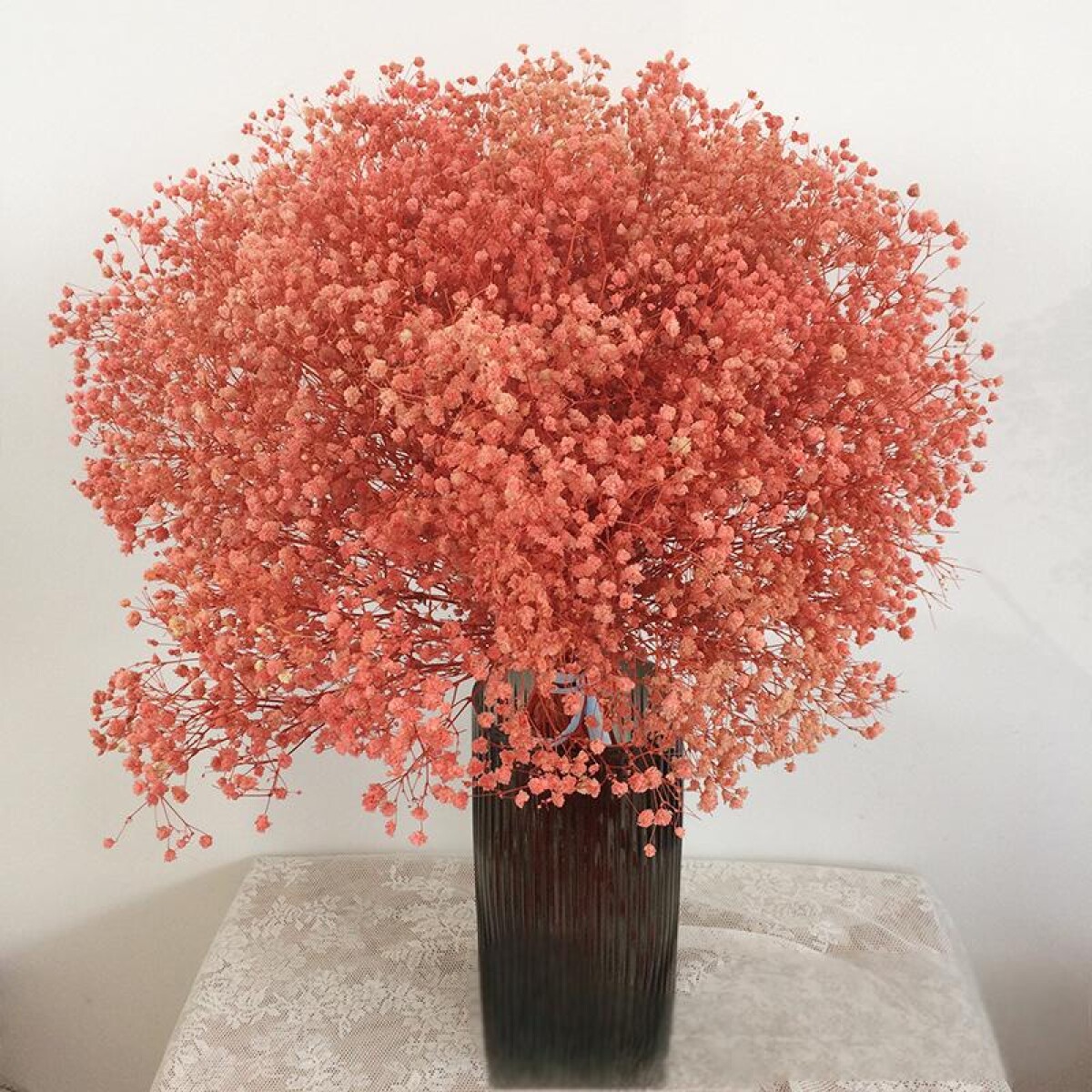 Ramo Frondoso De Flores Secas - Coral 