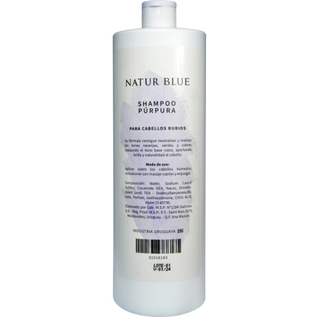 Shampoo Púrpura para Rubios NATUR BLUE 1 L