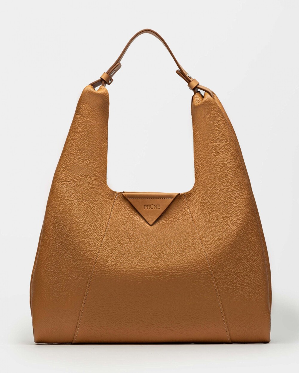 Cartera al hombro The Shopping en cuero graneado Cuoio