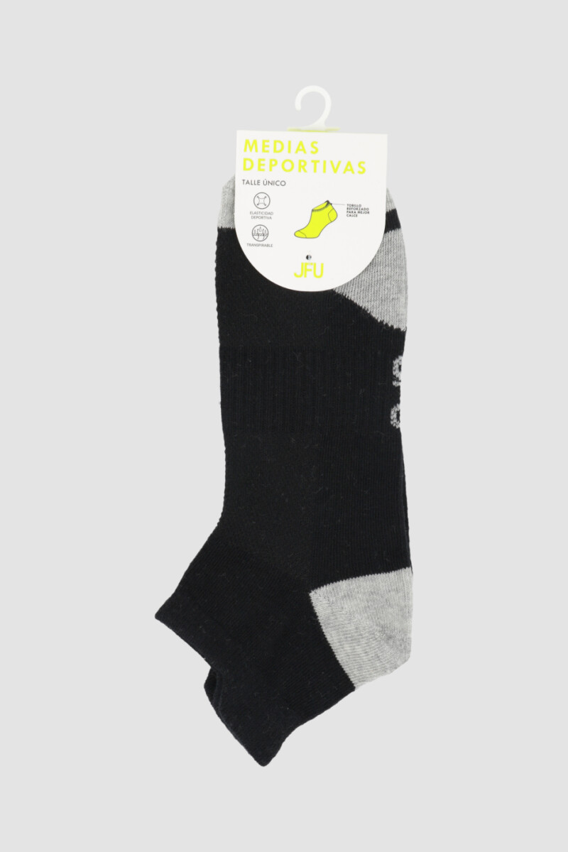 Medias cortas diseño deportivas Negro
