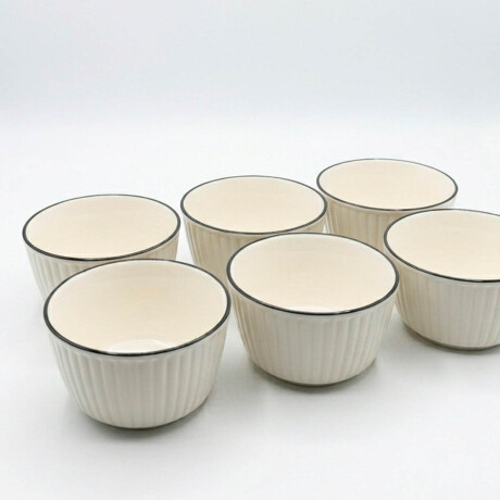 Set X6 Bowls Cerámica Cocina Calidad El Chingón Blanco