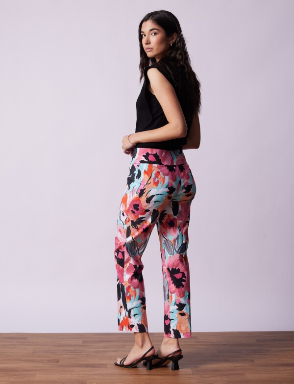 Pantalon Print MULTI/ROSA