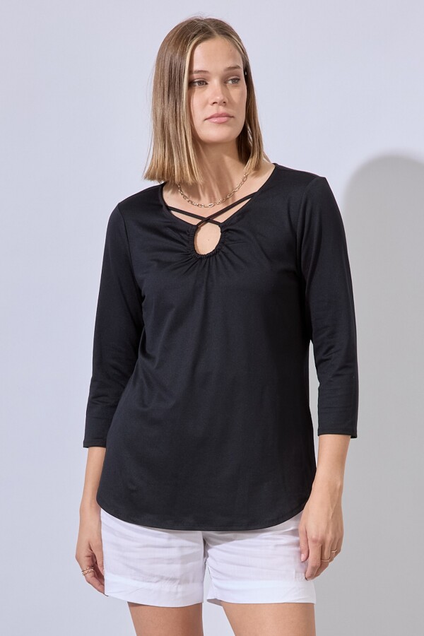 Blusa Keyhole NEGRO