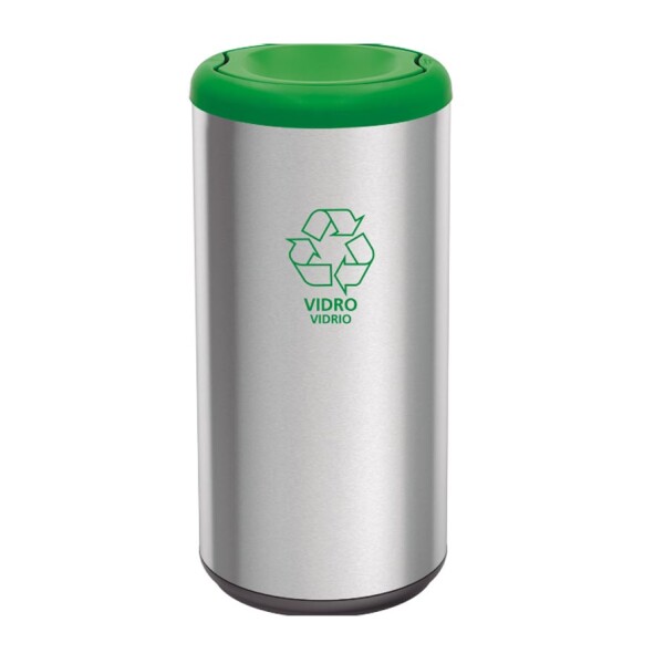 Cubo 40LTS Acero Inoxidable Tapa vaivén Verde - 94539/205 Cubo 40LTS Acero Inoxidable Tapa vaivén Verde - 94539/205