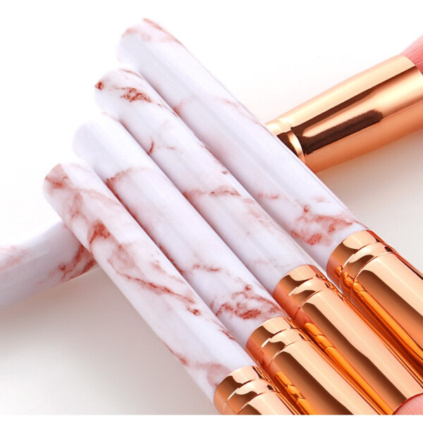 Set De 10 Brochas De Maquillaje Con Estuche Fibra De Nylon Set De 10 Brochas De Maquillaje Con Estuche Fibra De Nylon