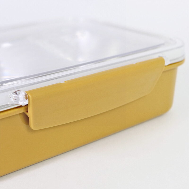 TUPPER INOX/MOSTAZA C/DIVISIONES 23X7X6CM Unica