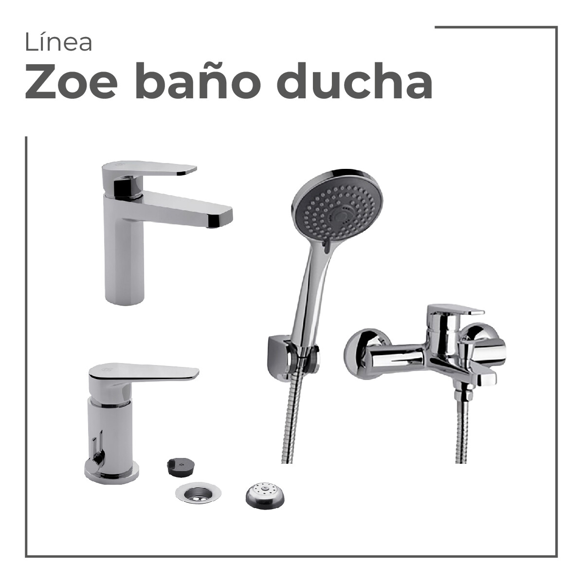 Juego De Griferia Modelo Zoe - Lavatorio + Bidet + Baño Ducha 