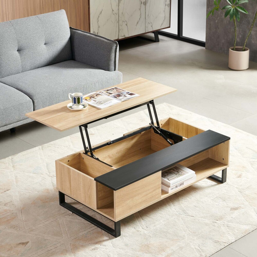 MESA RATONA REBATIBLE MDF-Y-METAL NEGRO ENZO NEG/NAT